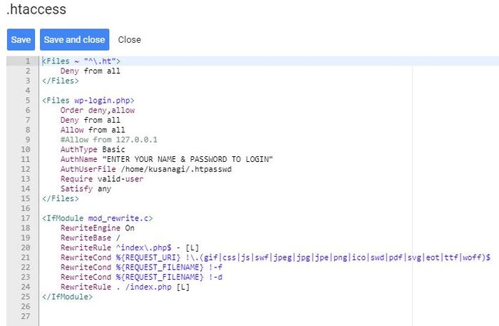htaccess WordPress